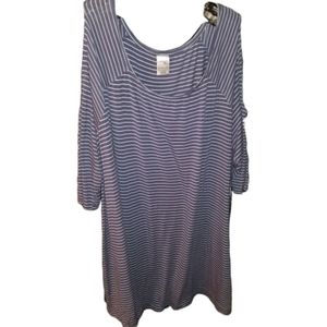 Terra & Sky 2X Cold Shoulder Striped Top